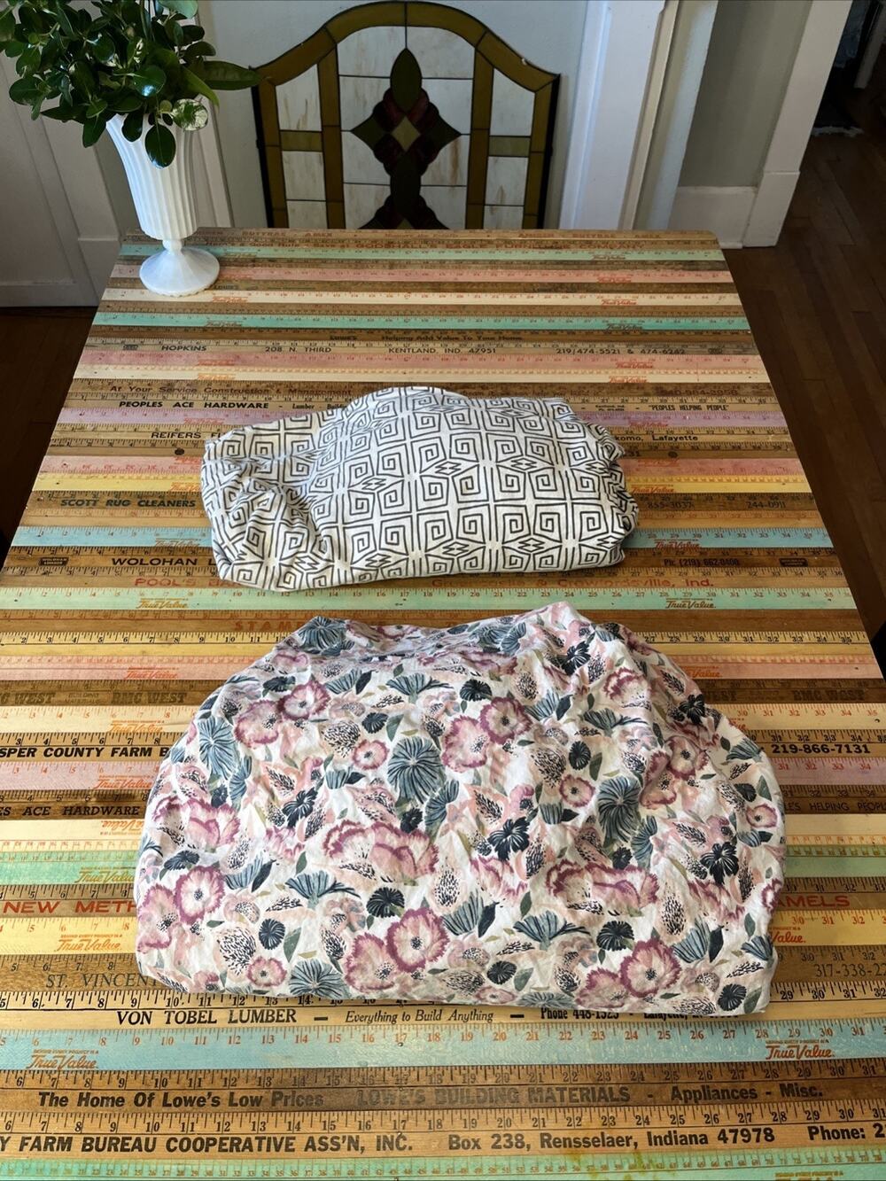 Opalhouse Jungalow Full Fitted Sheets Autumn Floral / Geo Cotton Percal 2pc